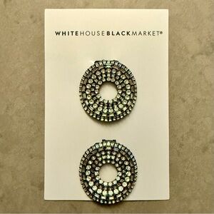 White House Black Market Silver and Hematite Circle Shoe Clips